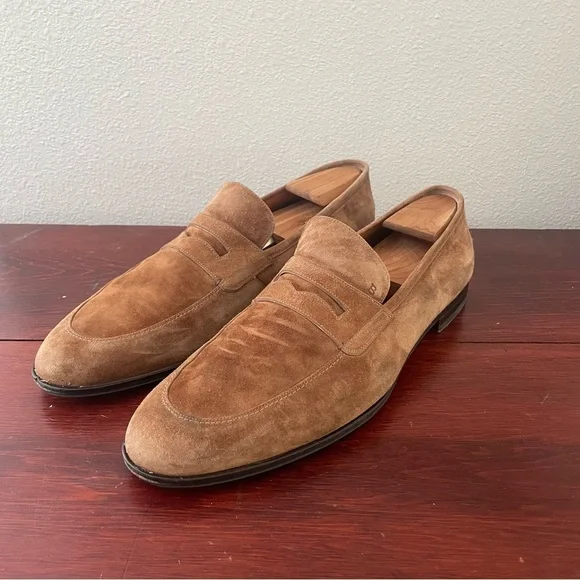 Bally | Shoes | Bally Brown Webb Suede Loafers Size Us3  display picture 1